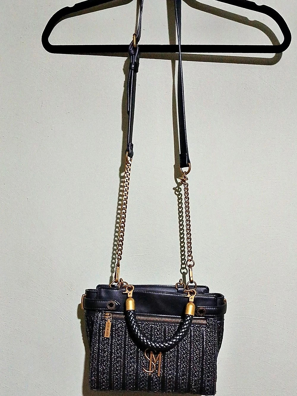 Steve Madden Black Structured Shoulder Bag